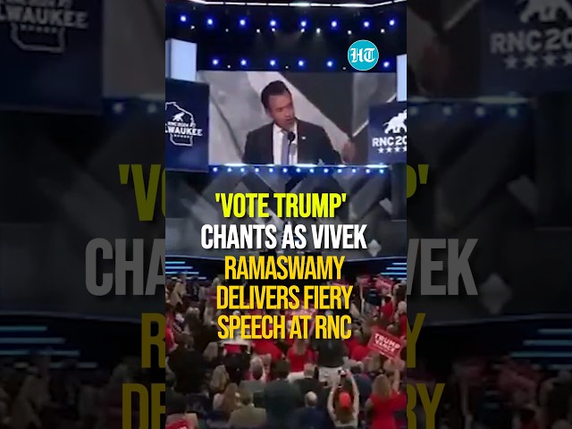 'Vote Trump' Chants As Vivek Ramaswamy Delivers Fiery Speech At RNC