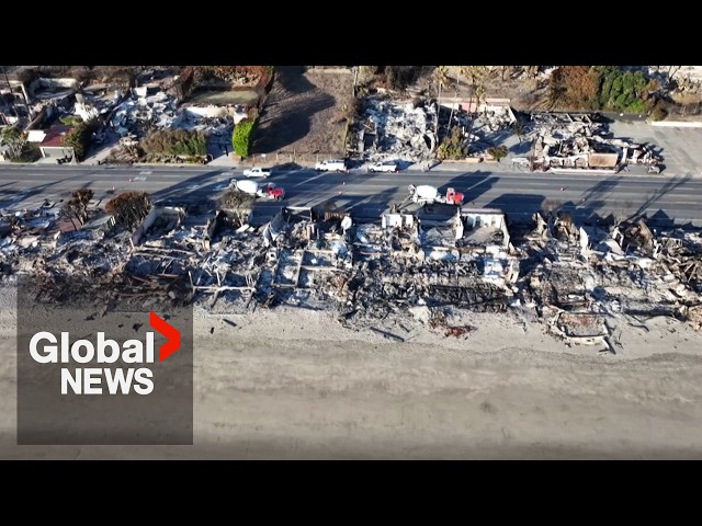 LA wildfires: Drone video shows devastation in Malibu after Palisades fire