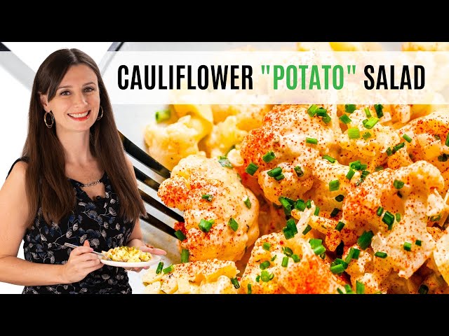 CAULIFLOWER POTATO SALAD: Easy 15-Minute Low Carb Side Dish!