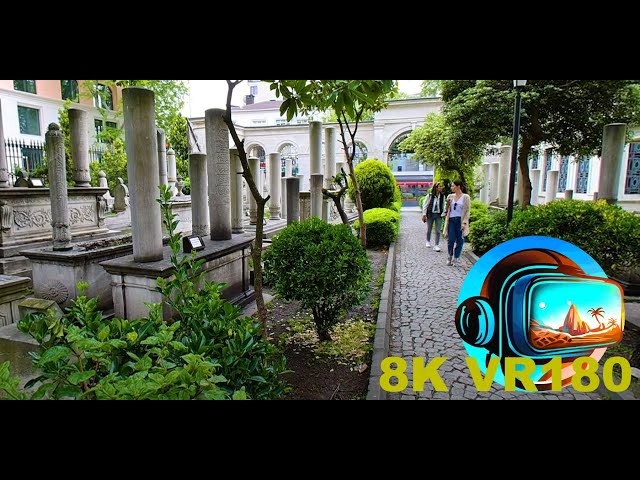 Ancient Ottoman cemetery Kabristan-ı Hümayun in Istanbul Turkey 8K 4K VR180 3D Travel