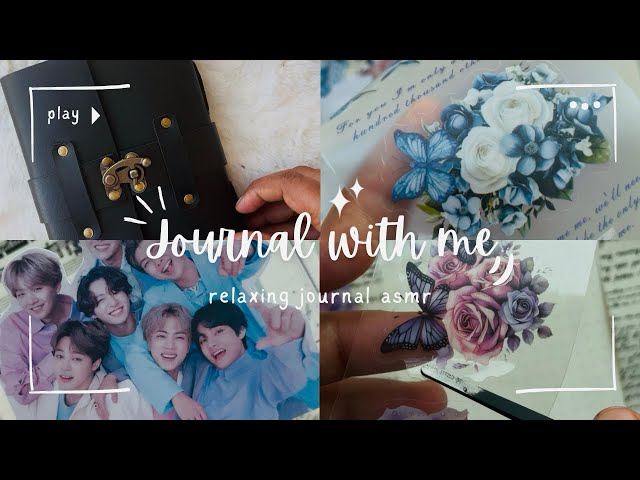 Journal with me. Bts theme 4 journals with asmr sounds #journaling