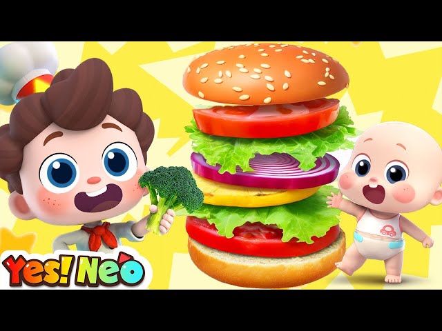 Ten Fruits and Veggies Burger | Numbers Song | Nursery Rhymes & Kids Songs | Yes! Neo