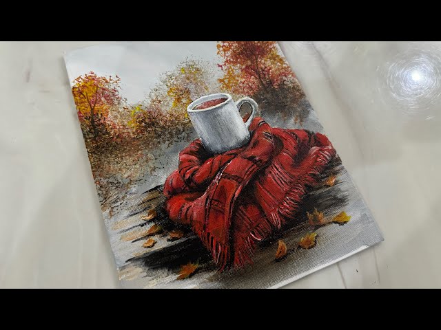 Cozy Fall Vibes ||   Acrylic Painting || step-by-step Tutorial