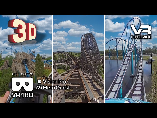 Top 3 Epic VR Roller Coasters in 3D VR180 8K: 2024's Most-watched intense On-Ride POVs