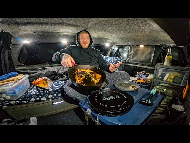 Solo Truck Camping At A Snow Covered Campground - Grown Up Grilled Cheese & Rusty Gold