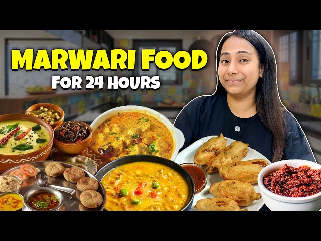 Eating MARWARI Food for 24 Hours | Best Indian Food Challenge