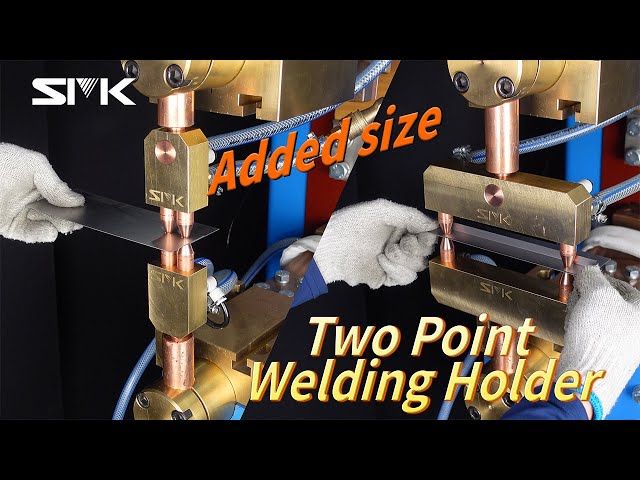 Welds two points per machine stroke.【TWO POINT WELDING HOLDER】