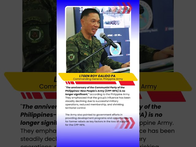 CPP-NPA Anniversary No Longer Significant—Philippine Army