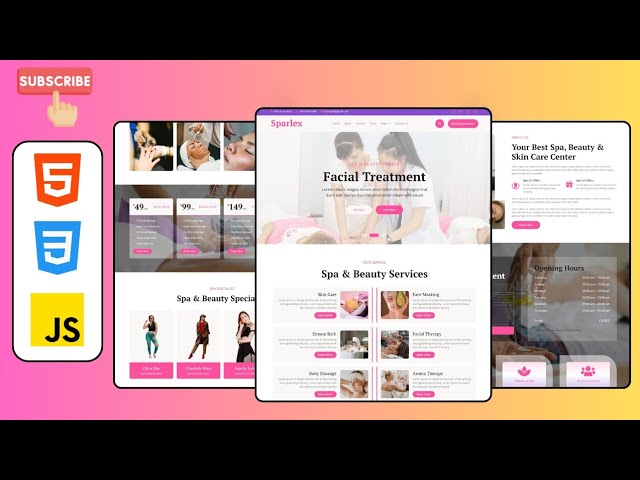 Responsive Beauty Parlour Website Design Using HTML , CSS & JavaScript With Free Source Code