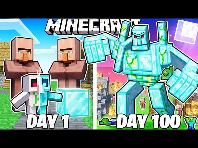 I Survived 100 DAYS as a DIAMOND GOLEM in Minecraft!