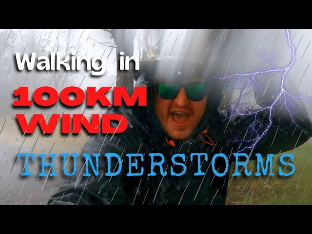 Walking in a 100 KM WIND THUNDERSTORM - Australia #hiking #hike #walking #walk #storm #thunderstorm