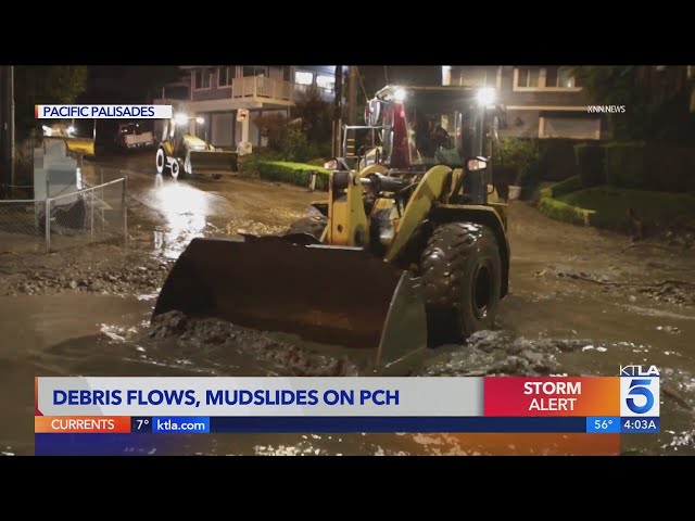 Pacific Coast Highway buried by mudslides, remains closed in Malibu