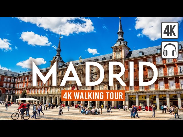 Madrid 4K Walking Tour (Spain) - 3h Tour with Captions & Immersive Sound [4K Ultra HD/60fps]