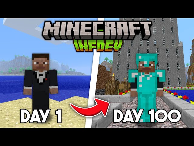 I Survived 100 DAYS In Minecraft's FORGOTTEN Version... (InfDev)