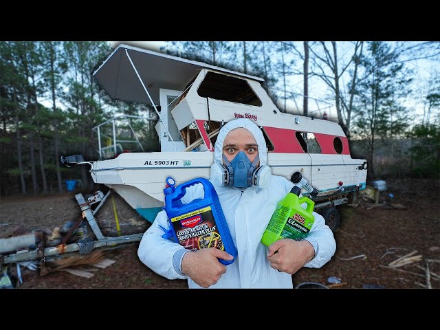 Removing TOXIC Black Mold From The Houseboat!! (termites)