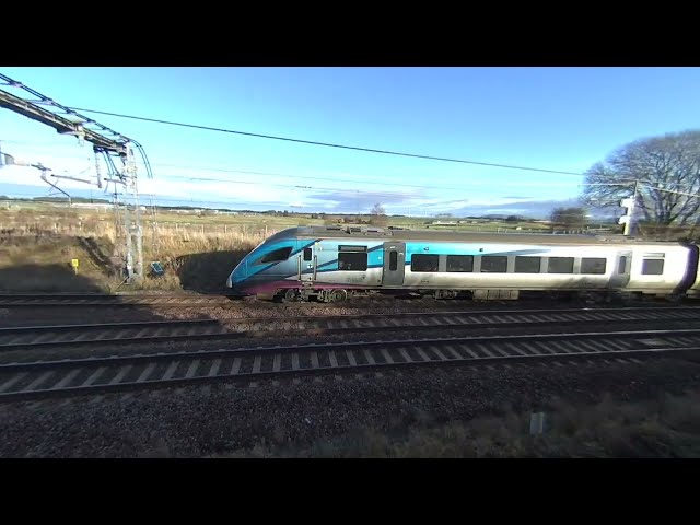 Trans Pennine train passing Carstairs South junction 2024-12-03 at 1: 40  on Calf Visinse VR180