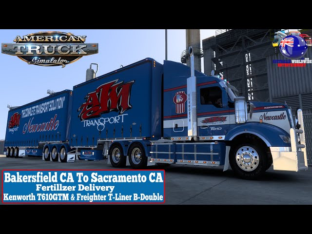 ATS 1.53 | Bakersfield CA To Sacramento CA | Kenworth T610GTM & Freighter T-Liner B-Double #ats