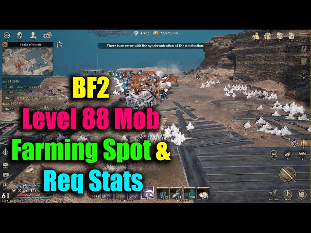 Night Crows BF2 Level 88 Mob Farming Spot & Req Stats