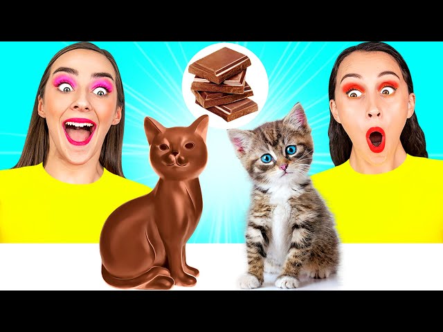 Real Food vs Chocolate Food Challenge by DaRaDa Challenge