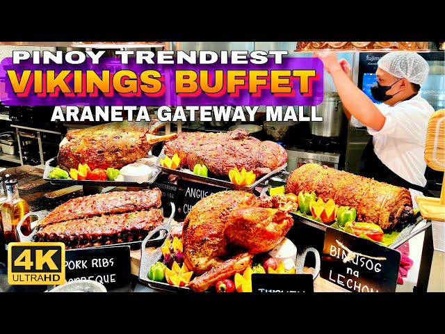 Vikings Gateway Mall: The Most INSANE Buffet in Quezon City🇵🇭 | 4K Food and Walk Tour |