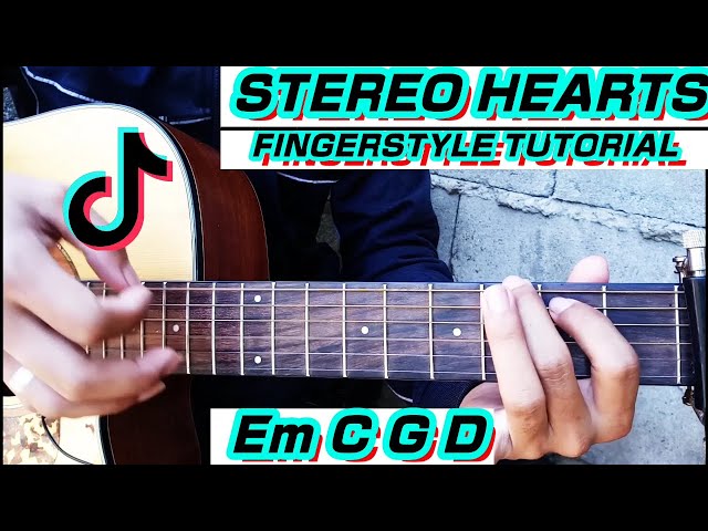 Stereo Hearts | Gym Class Heroes | ( Fingerstyle Tutorial) | Step by step | Easy chords