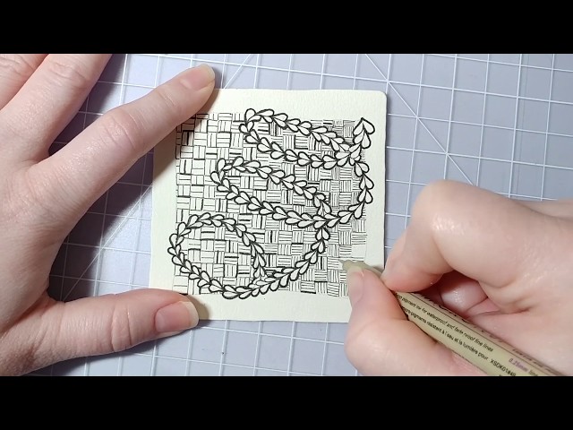 Easy Zentangle Pattern Tutorial with One Zentangle a Day - Day 37