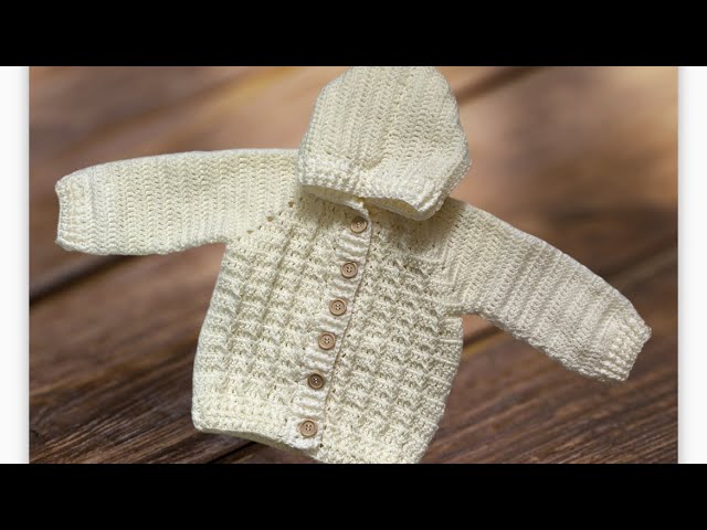 How to crochet a hooded jacket / كروشيه جاكيت للاطفال