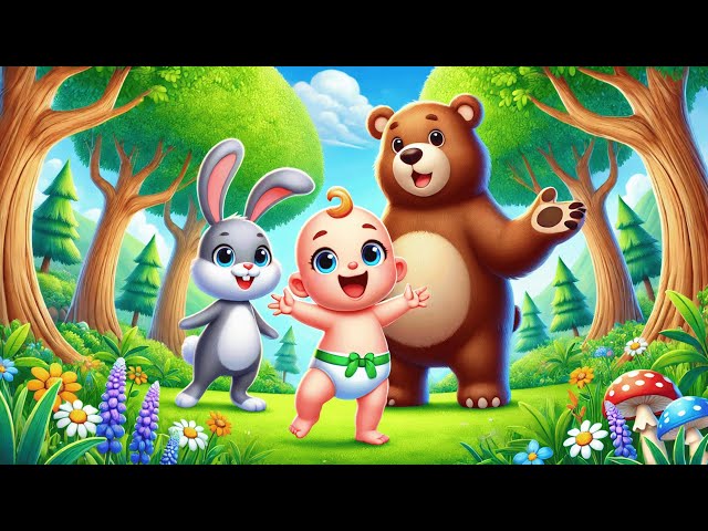 Join Bear, Bunny, and Baby’s Playful Adventures – Sing Along with Children's Music!