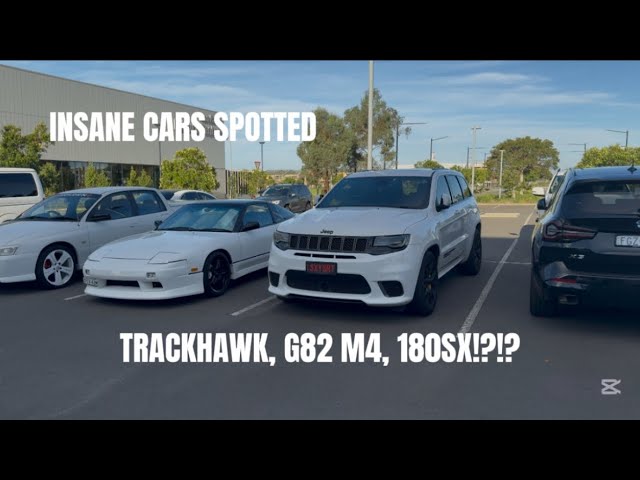 Spotted insane cars at the leisure centre! Golf R, Trackhawk, BMW M4, C63, and a clean 180SX!