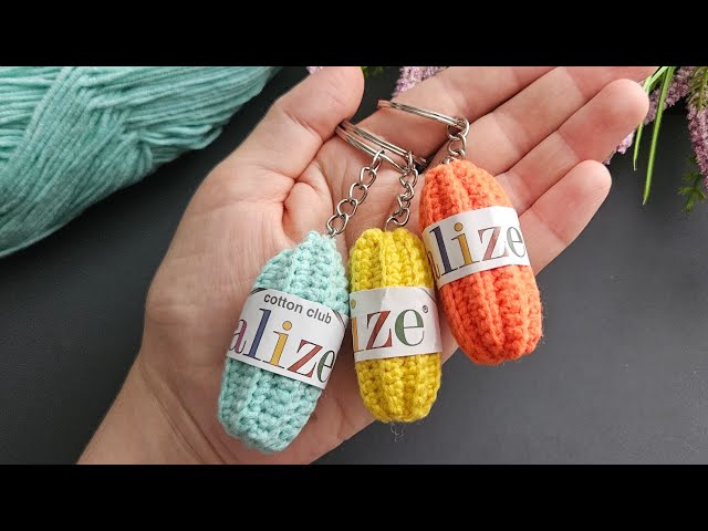 How to knit a tiny wool keychain / Amigurumi keychain