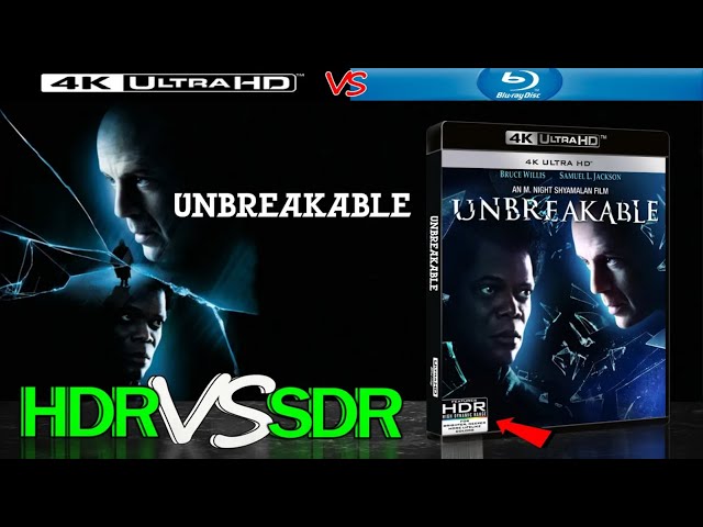 Unbreakable 2000 4K UHD HDR vs 1080p BluRay SDR 100nits #TRUE_DIFFERENCE #WATCH_IN_HDR #Unbreakable