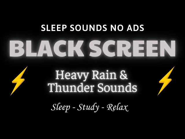 Beat Insomnia & Sleep Immediately in 3 Minutes | Heavy Rain & Thunder Sounds at Night | BLACK SCREEN