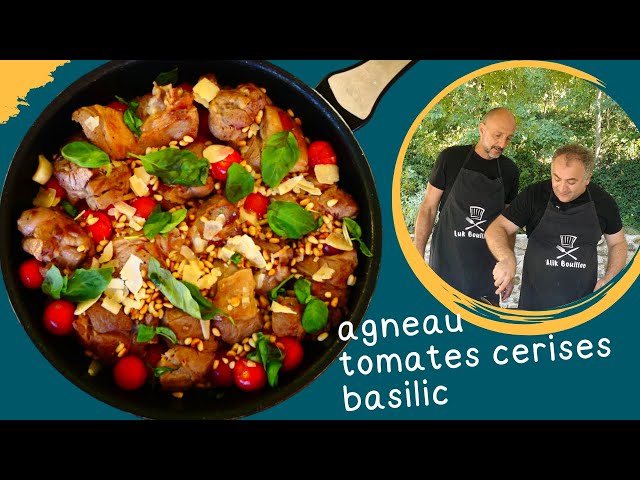 Pan-fried lamb: cherry tomatoes and basil for a Mediterranean dish. Recipe with English subtitles