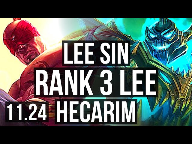 LEE SIN vs HECARIM (JNG) | Rank 3 Lee, 14/3/10, Rank 12, Dominating | NA Challenger | 11.24