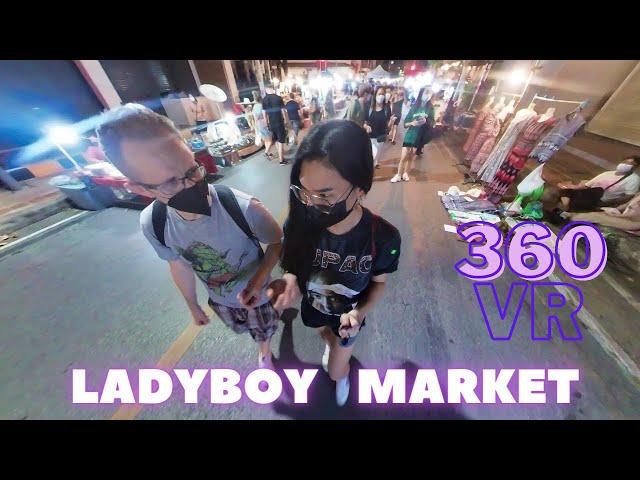 Interview with cute Ladyboy at Sunday Night Market! | 🌐 360VR THAILAND 🇹🇭