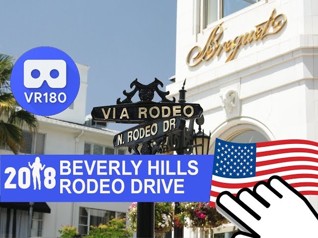 Walking Tour around Beverly Hills Rodeo Drive 2018, California (VR180)