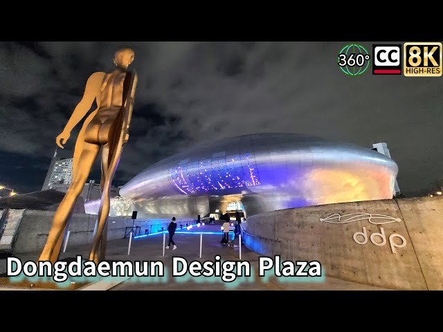 Touring Dongdaemun Design Plaza. Works by architect Zaha Hadid. 8K 360 video.