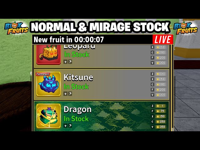 [UPDATE] Roblox Blox Fruits Stock 24/7 Live | Dragon Fruit & More On Blox Fruits Stock