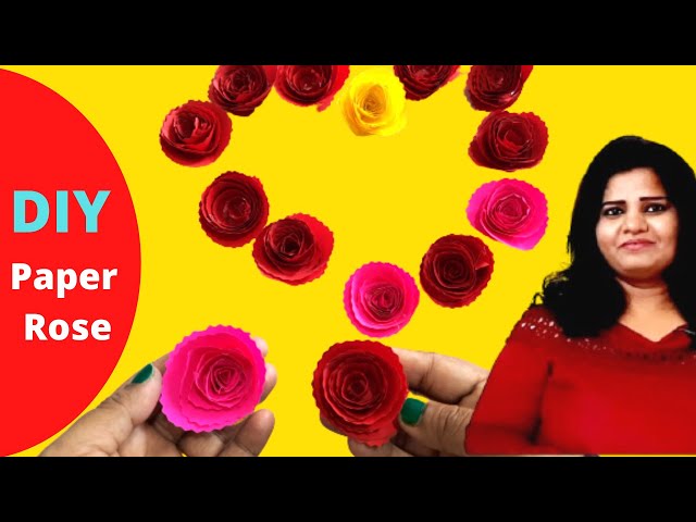 How to make Realistic, Easy paper Roses | Paper flower DIY| Rose flower making | Paper Rose