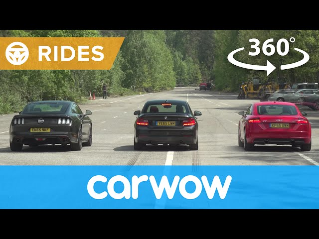 Ford Mustang V8 v Audi TT v BMW M235i 360 degree DRAG RACE | Head-to-Head