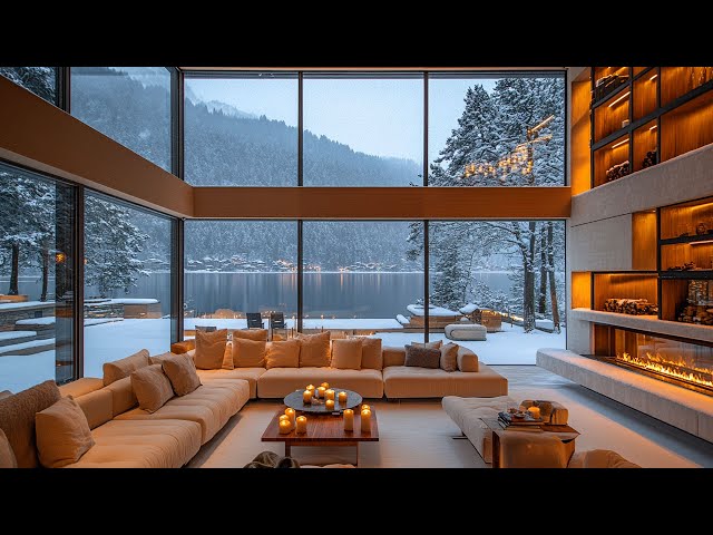 Work Music | Cozy Winter Living Room Ambience with Smooth Jazz for Relaxation