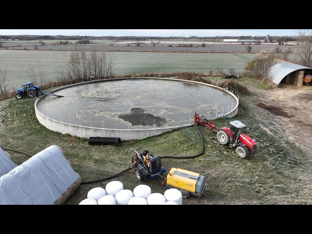 CANADIAN FARMER - PUMP before it FREEZES Lowering  manure lagoon as late as possible before freezing