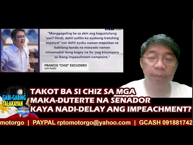 GGT (02/09/2025) - TAKOT BA SI CHIZ SA MGA MAKA-DUTERTE NA SENADOR KAYA NADI-DELAY ANG IMPEACHMENT?