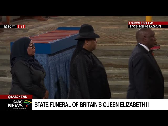 Queen Elizabeth II I South Africa's president Cyril Ramaphosa and dignitaries arrive for funeral