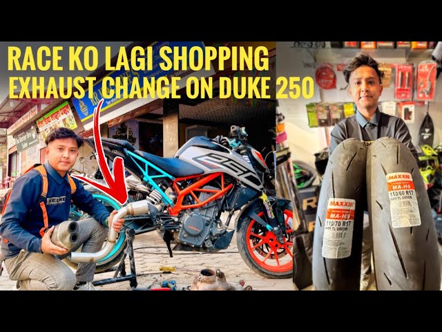 40K NPR KO SHOPPING GAREY RACE KO LAGI 😱 | EXHAUST CHANGE ON DUKE 250 | KTM RIDERS SELECTION DAY