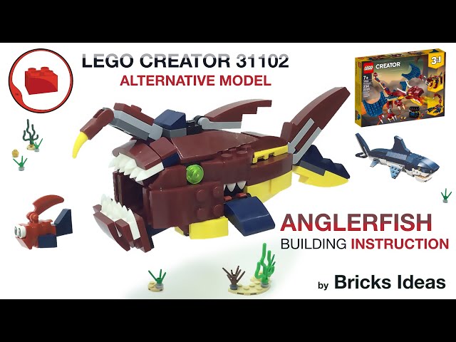 Lego Anglerfish MOC - LEGO CREATOR 31102 alternative build tutorial Part 24