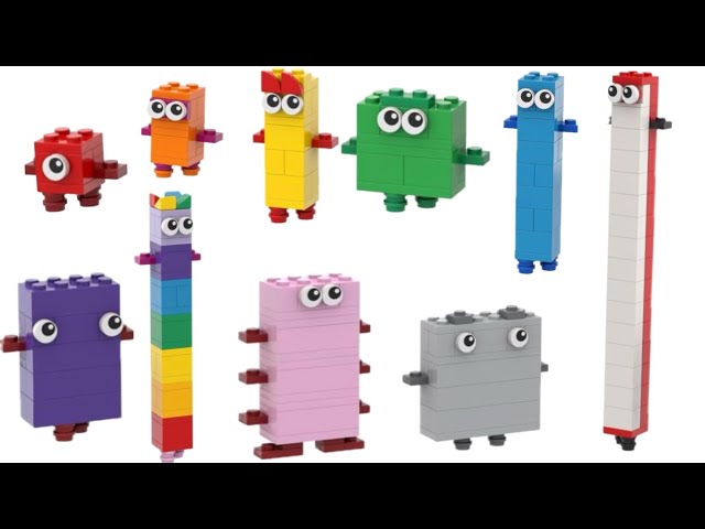 Lego numberblocks with making numberblocks 1-10 from color rainbow Unofficial Lego