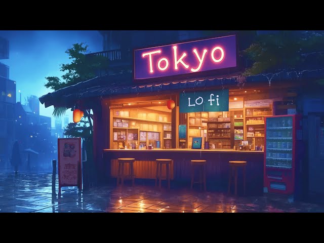 Vintage Lofi Hip Hop Beats 🕯️ 1980s & 90s Cozy Ramen Shop & Small Tokyo Town 🏮 Lofi Rain Playlist