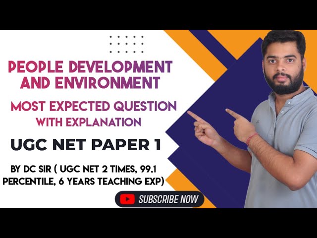 Most Expected Question on People, Development & Environment | UGC NET Paper 1 | SDG, MDG |