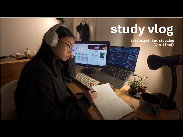 really late nights studying because school is tough 😴 | study vlog